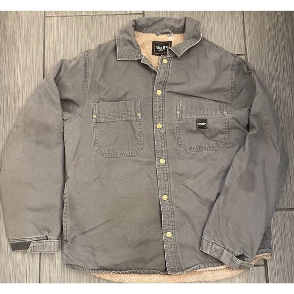 Walls Workwear Jacket Mens Gray Size Large Outdoor Sherpa Lined - Picture 1 of 8